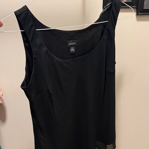 MSK Black Satin-Trim Scoop Neck Camisole